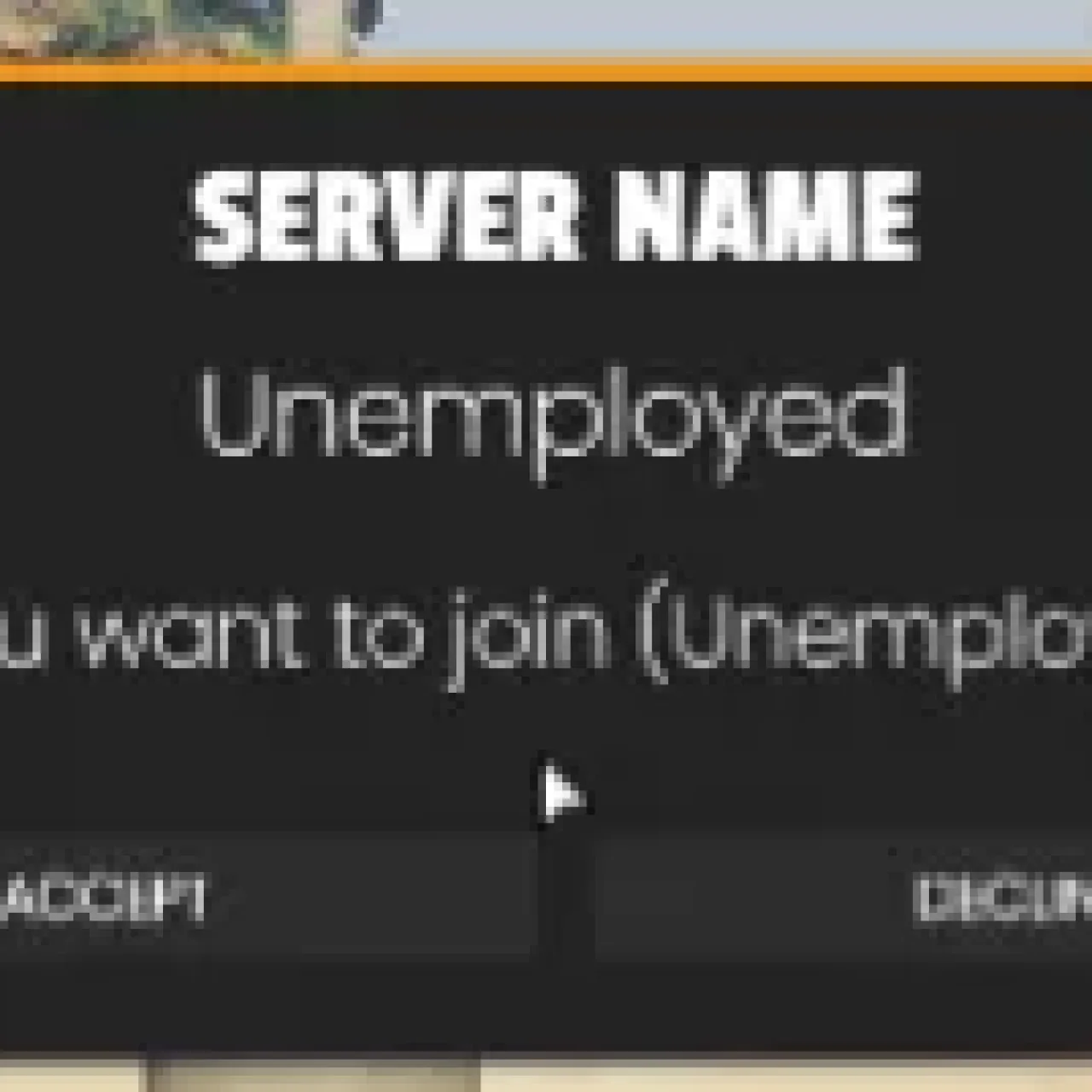GTA V ESX job invite pop-up UI with option to join as unemployed.