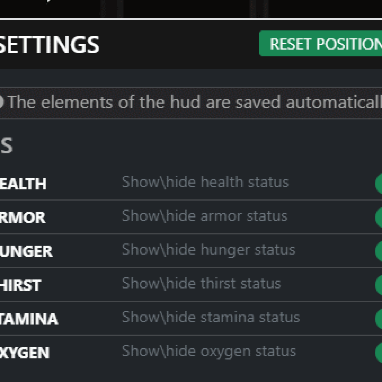 ESX HUD System UI for Player Status Monitoring in FiveM
