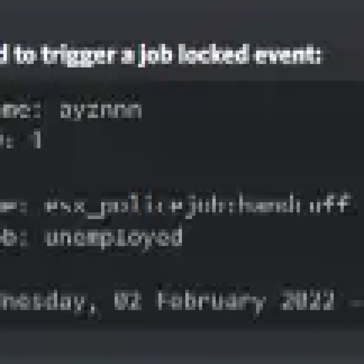 FiveM ESX job locked event security log screenshot
