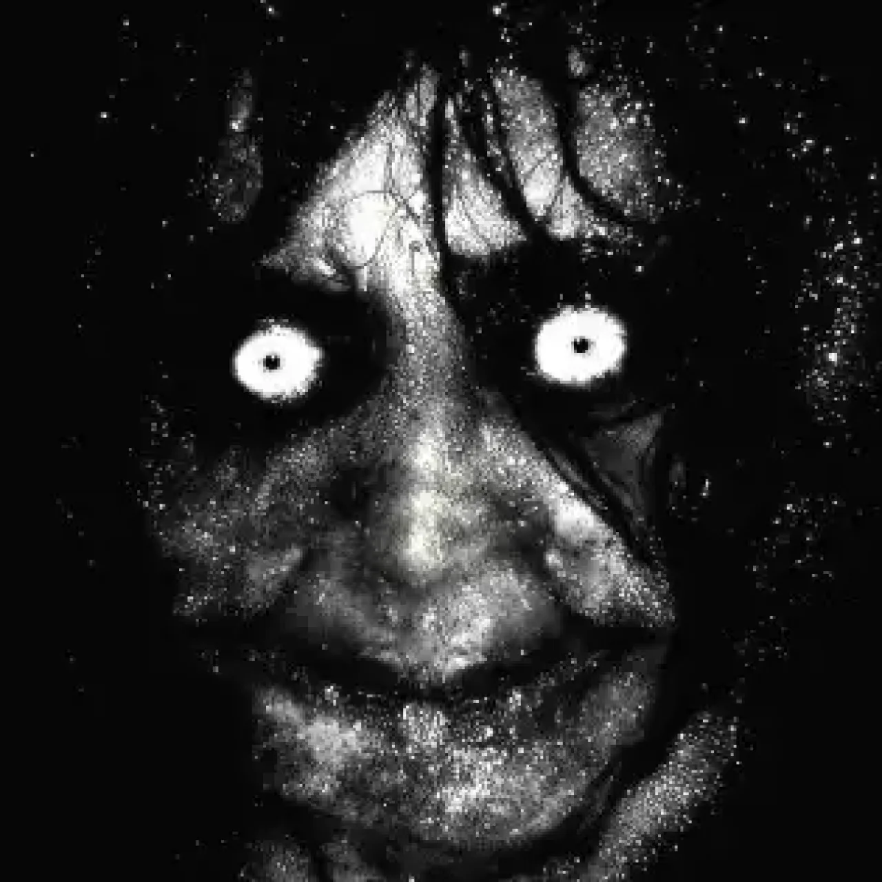 Creepy face used in ESX jump scare script for horror RP