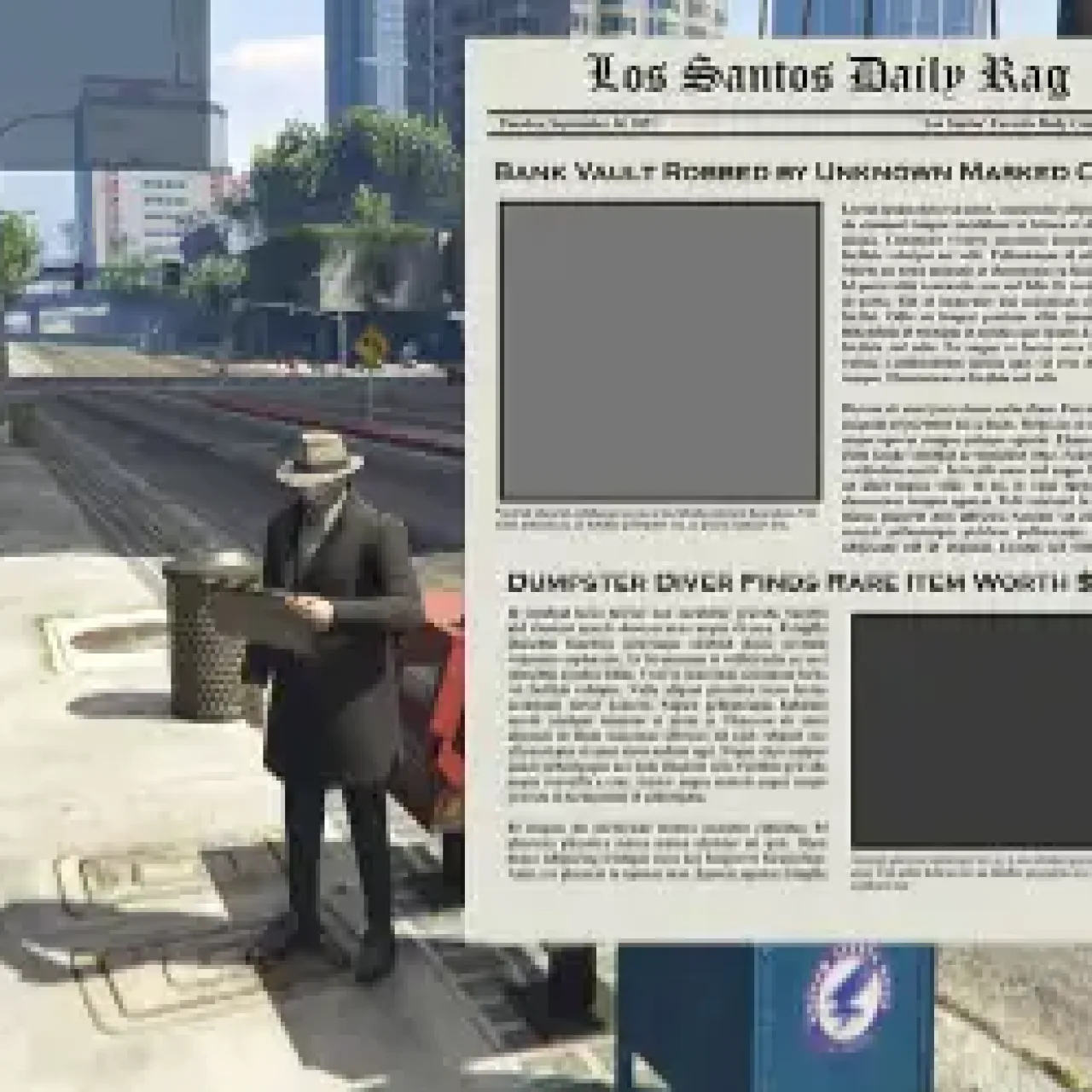 FiveM ESX Newspaper Script showing interactive newspaper with RP news stories