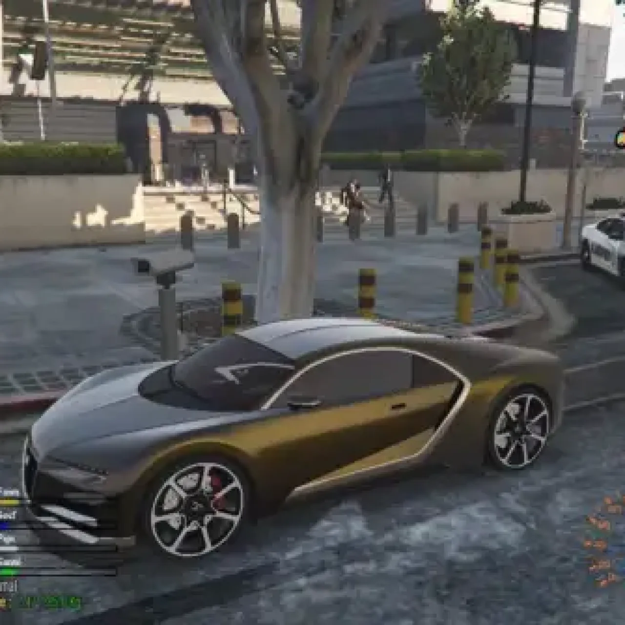 Vehicle near police radar detecting speed using ESX radar script in FiveM