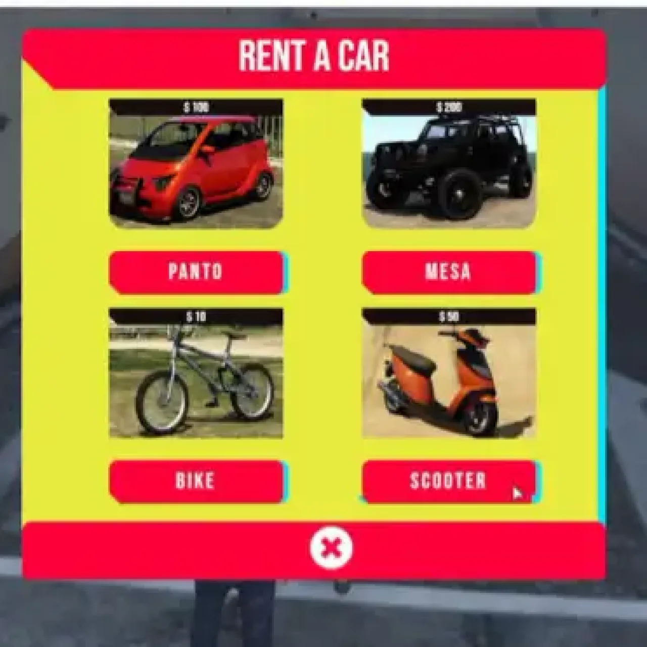 ESX Rent Car Script with Vehicle Rental UI for FiveM