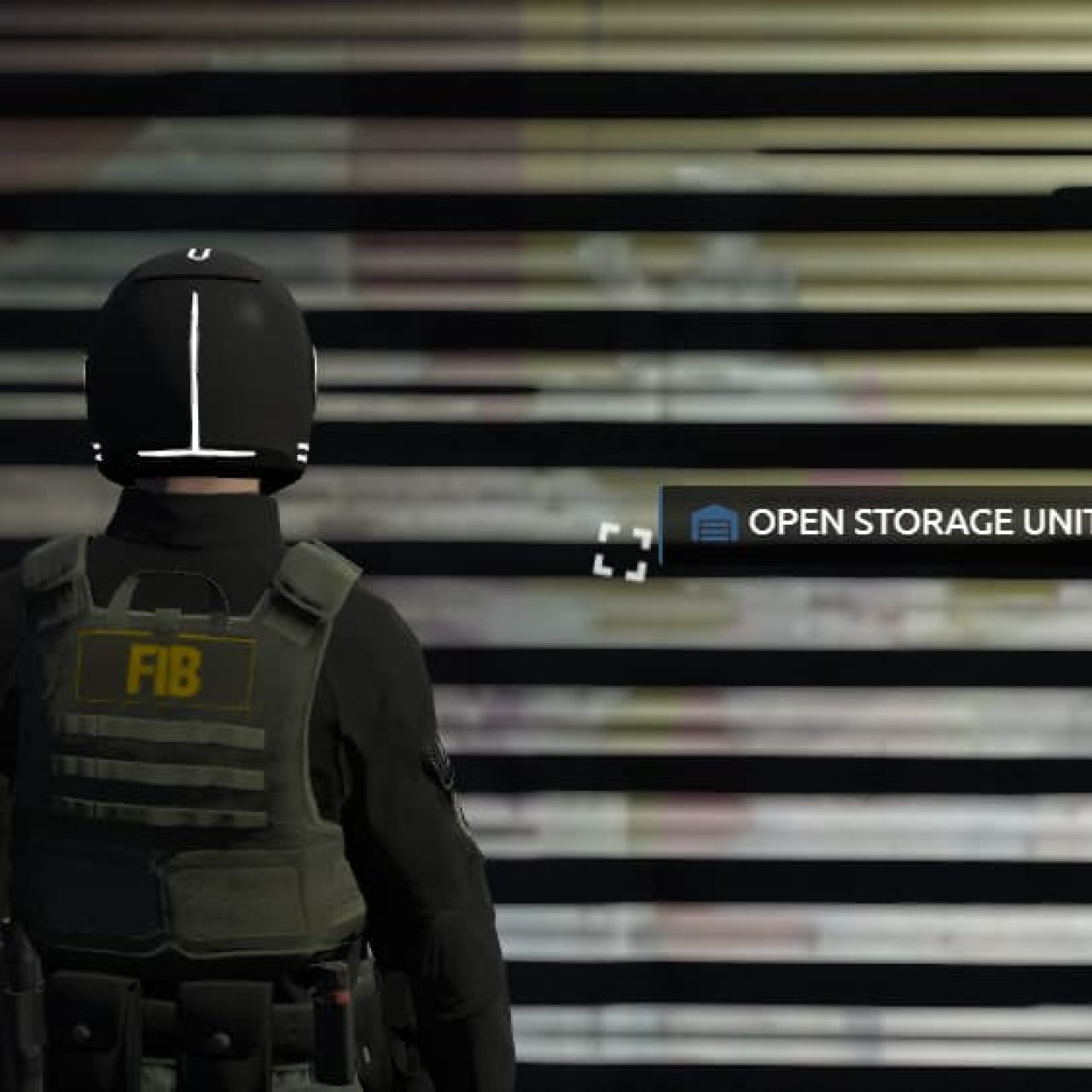 Player accessing storage unit in FiveM using ESX Storage Units Script