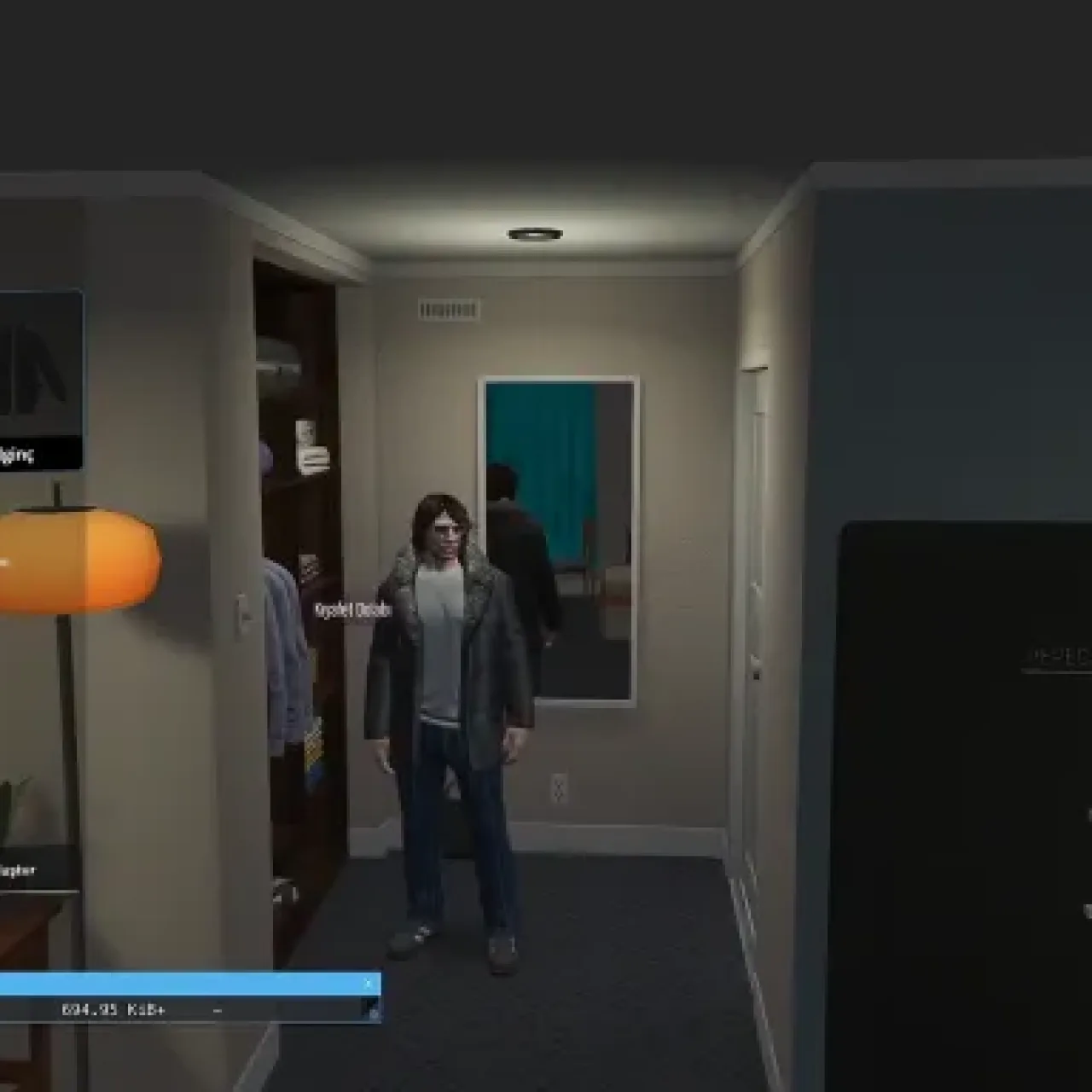 ESX Wardrobe Script interface in FiveM apartment with clothing selection UI