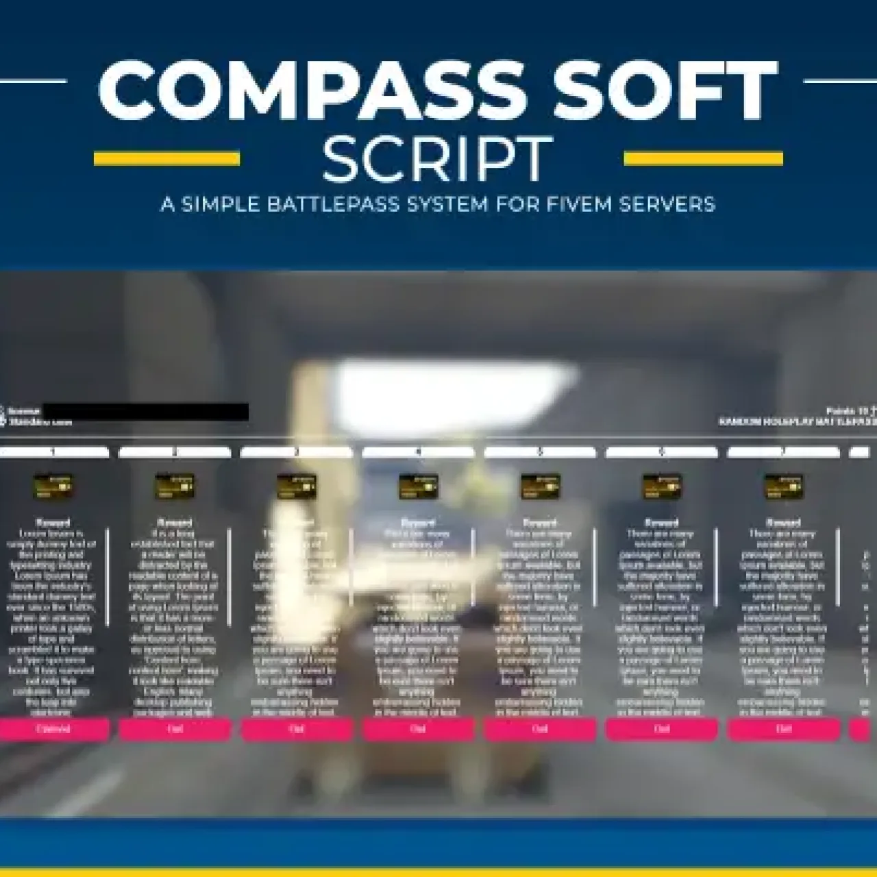 FiveM ESX Battlepass Script with missions, XP rewards, and tier progression