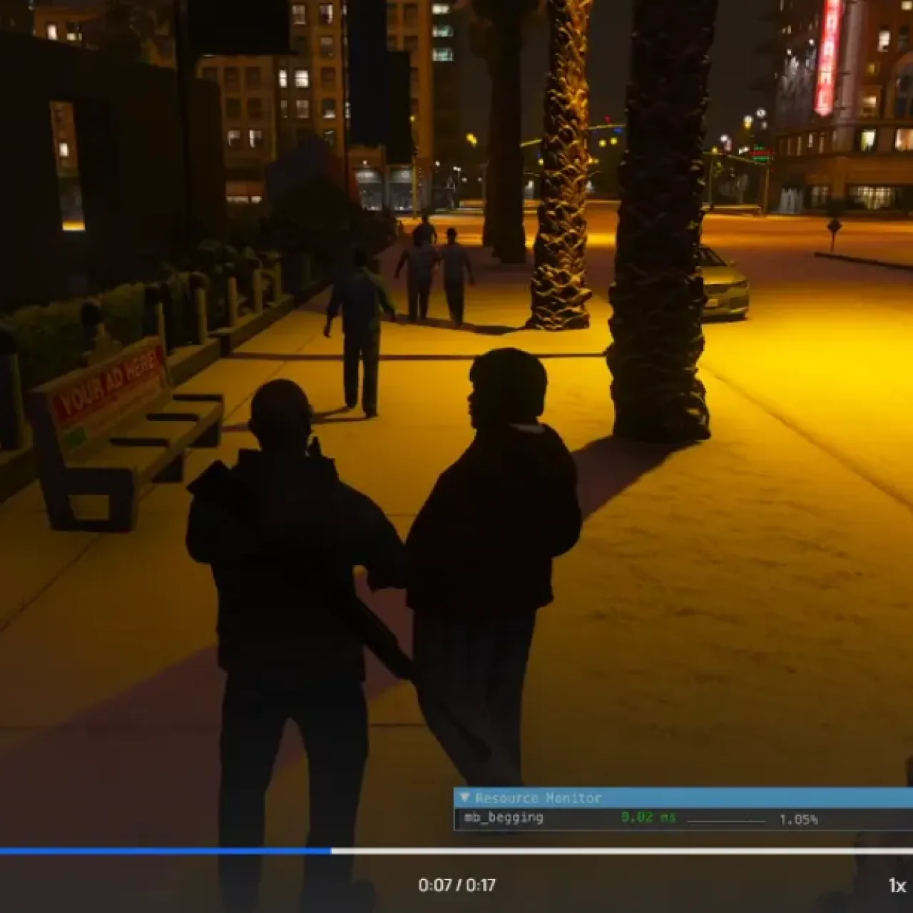 FiveM ESX script for street begging RP interaction at night
