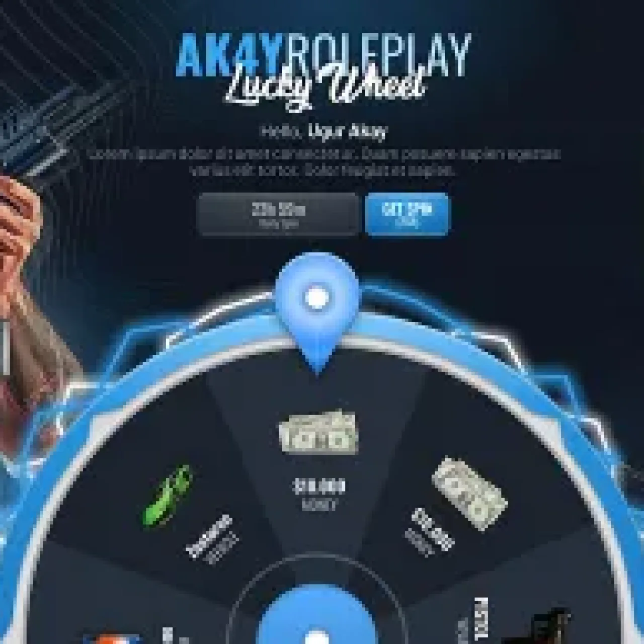 FiveM Lucky Wheel UI using ESX Daily Wheel Script for daily player rewards