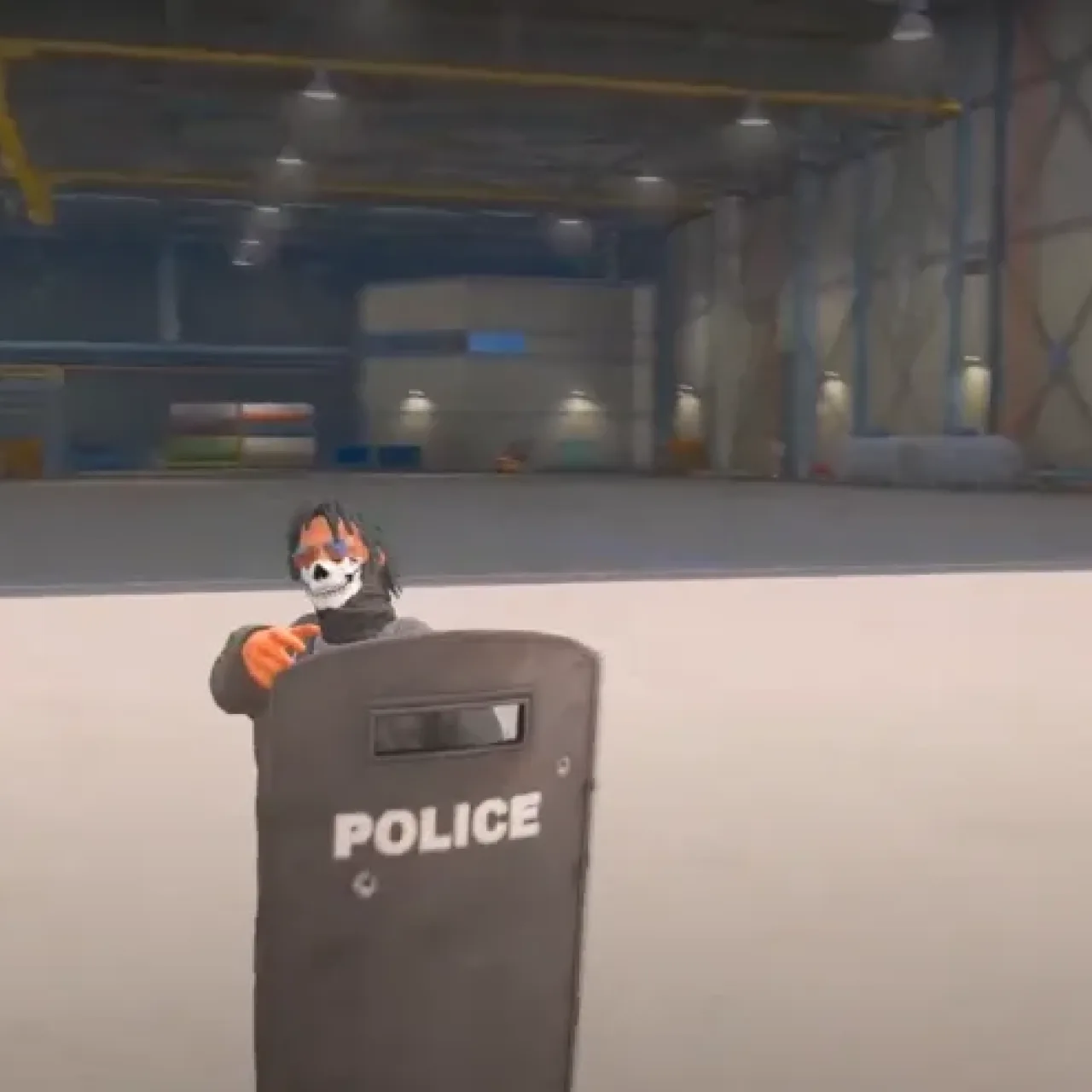 GTA V RP character holding tactical police shield using ESX Police Shield Script