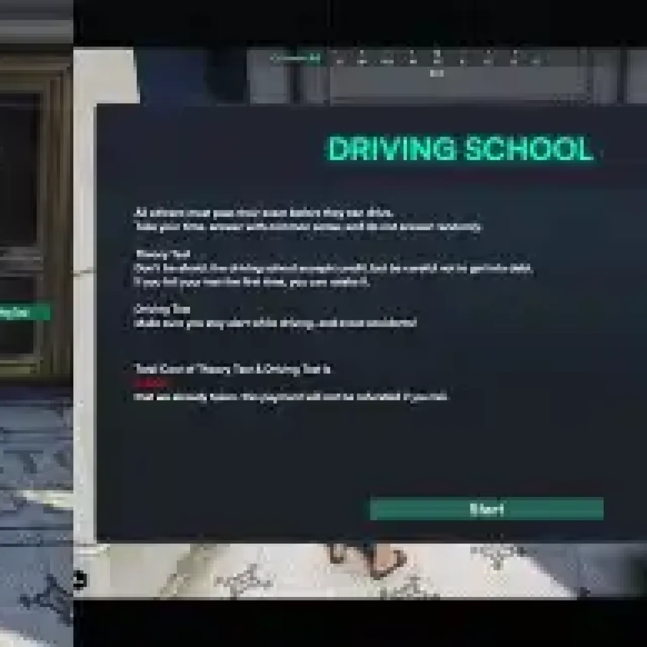 QBCore Driving School Script UI for FiveM roleplay license system.
