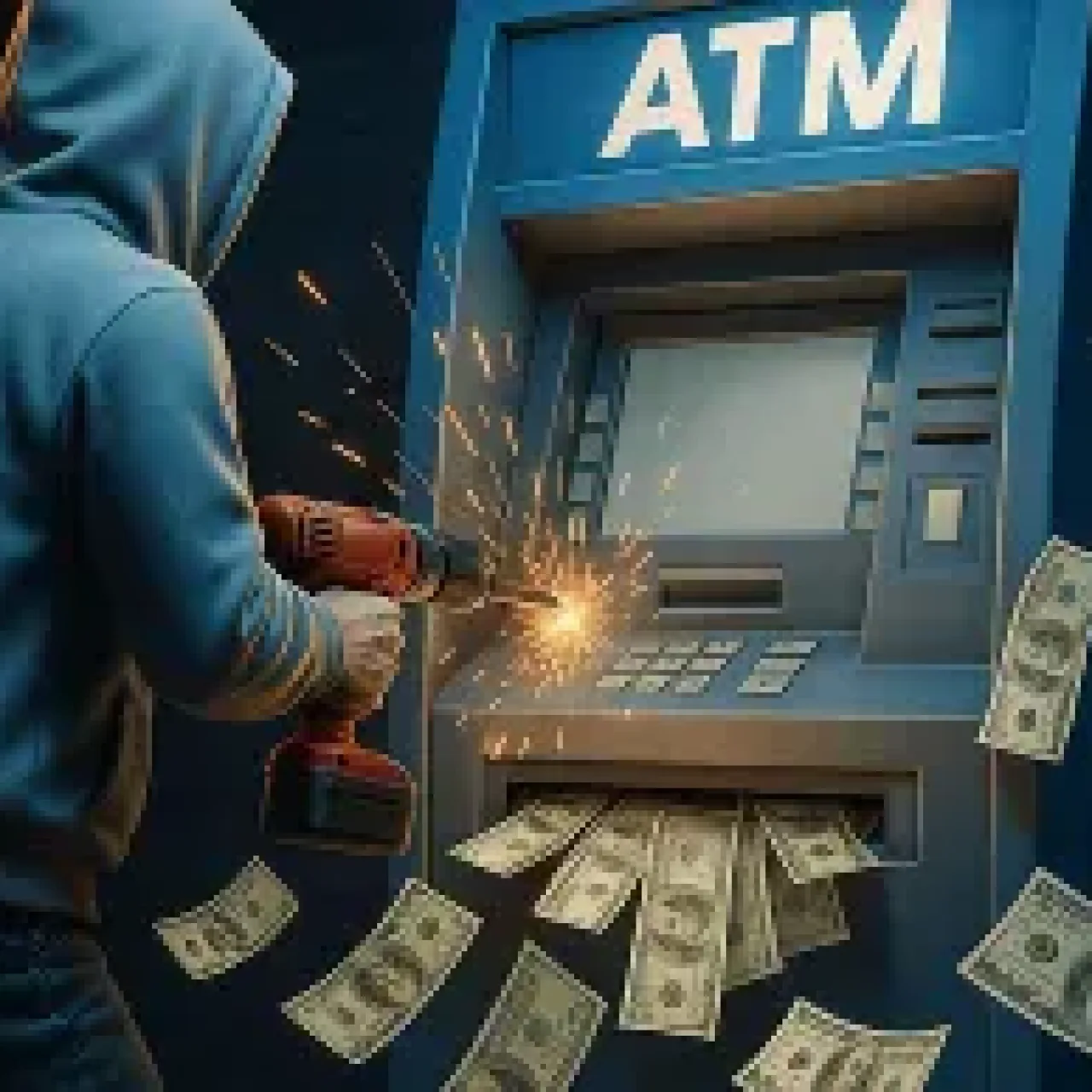 QBCore ATM robbery script with animated drilling and money theft