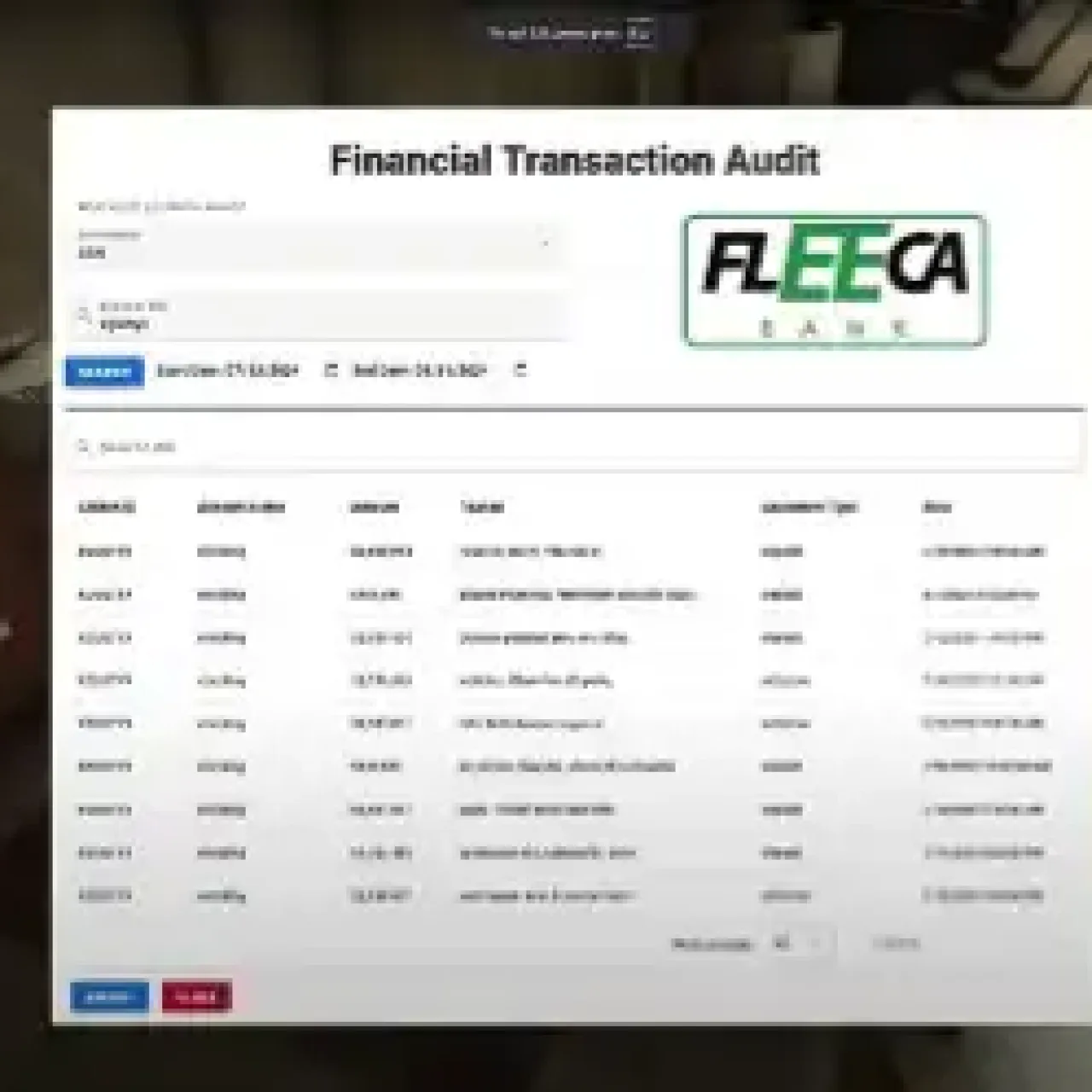 FiveM QBCore bank transaction audit system interface