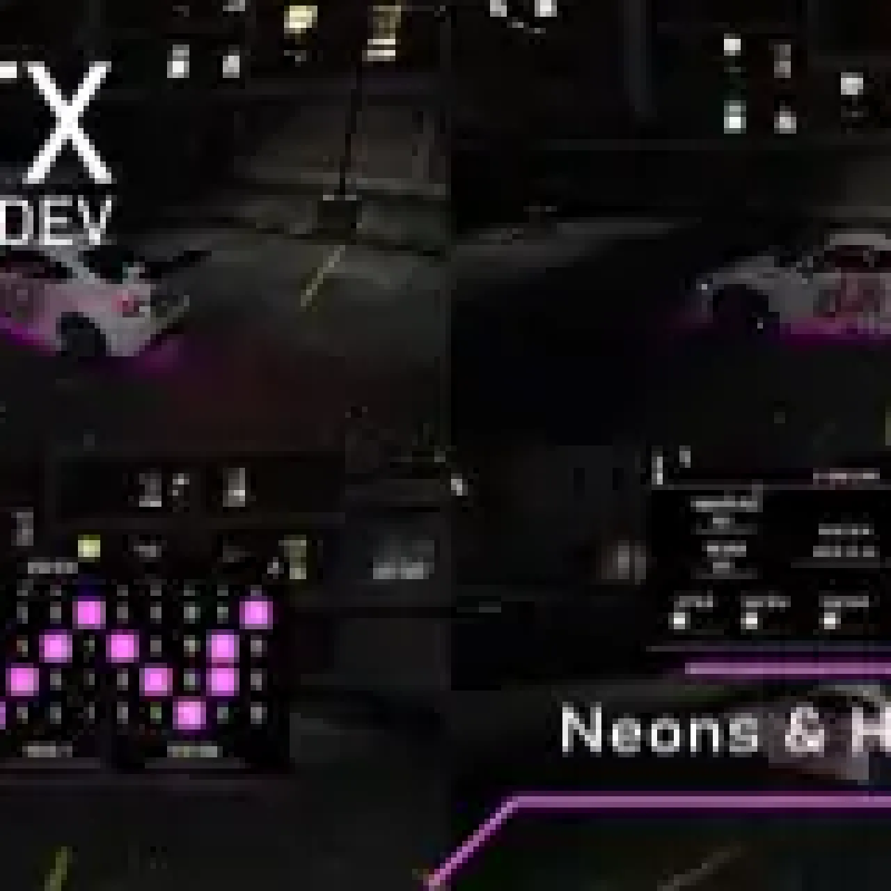 QBCore Headlights  for FiveM showcasing customizable neon and headlight lighting effects