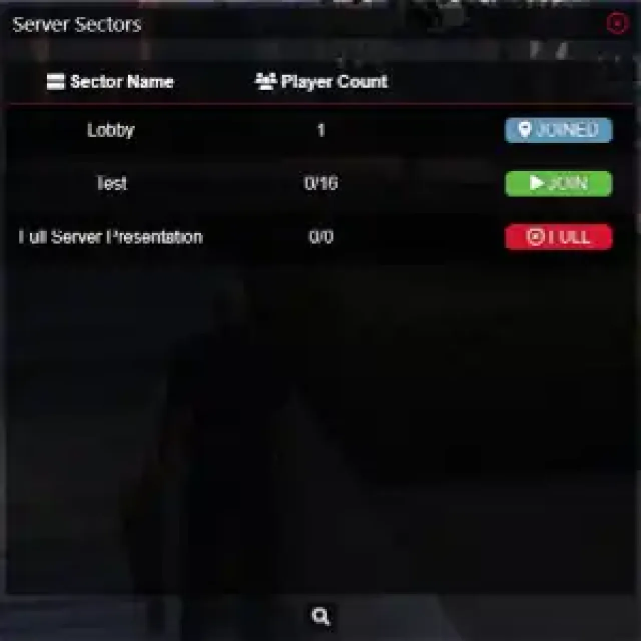QBCore Server Sectors UI for managing server sections and player counts in FiveM.