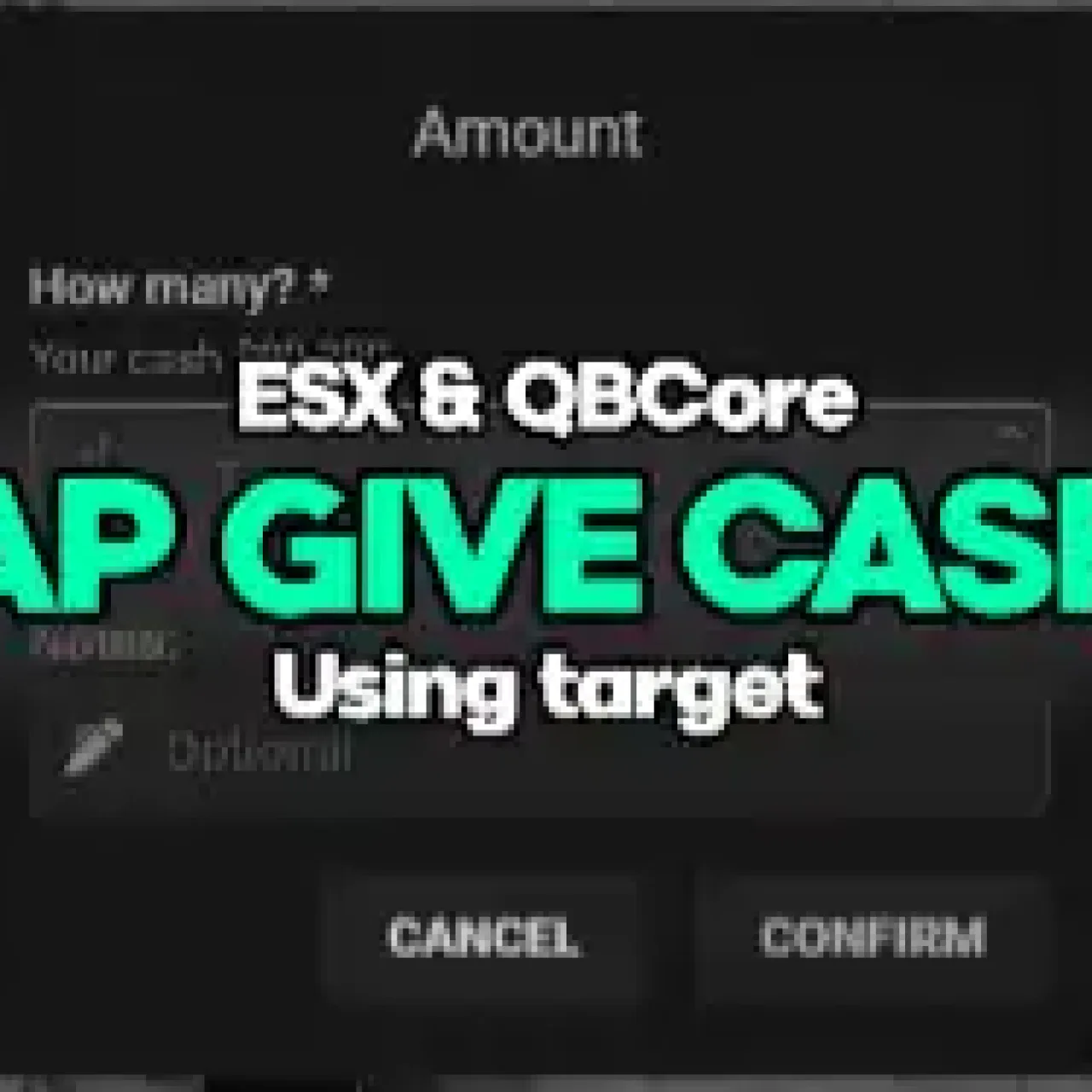 Qbcore & ESX give cash script for FiveM