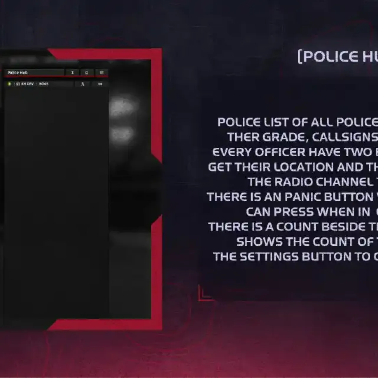 QBCore Police Hub Script – Law enforcement management system for FiveM roleplay servers.